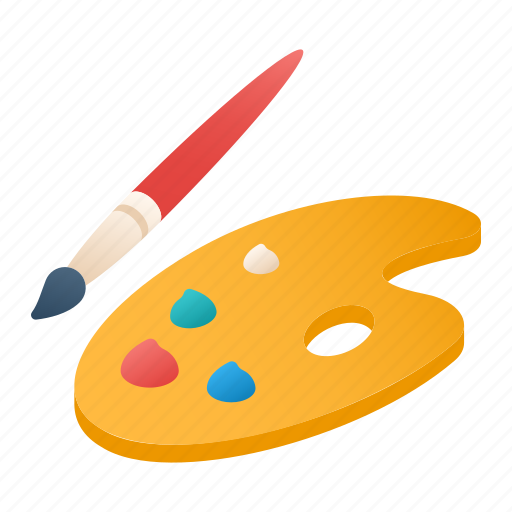 Paintbrush, paint pallette, brush, paint tray, paint, artist, creativity icon - Download on Iconfinder