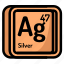 atom, atomic, chemistry, element, mendeleev, silver, periodic 