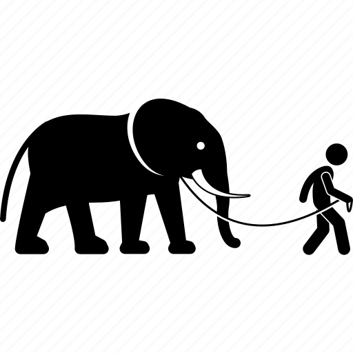 Elephant, handler, leash, mahout, walk, zookeeper icon - Download on Iconfinder