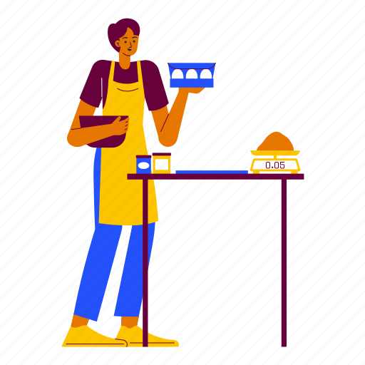 Cooking preparation, food material, ingredient, gastronomy, baking, dough, kitchen illustration - Download on Iconfinder