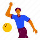bowling, player, man, ball, throwing, bowling ball, sport competition, sports, sport 