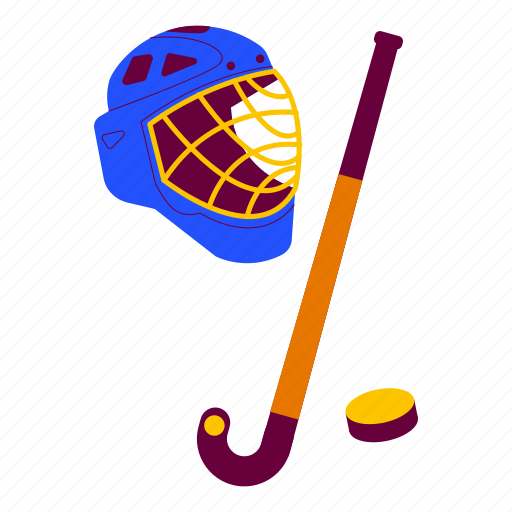 Ice hockey, hockey, helmet, puck, stick, equipment, sport competition illustration - Download on Iconfinder