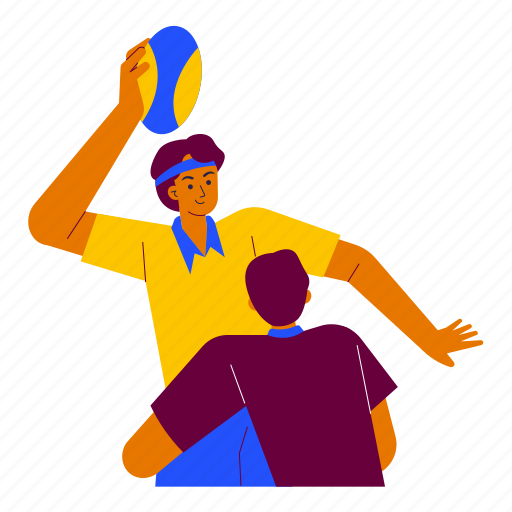 Rugby competition, rugby, ball, match, men, player, sport competition illustration - Download on Iconfinder