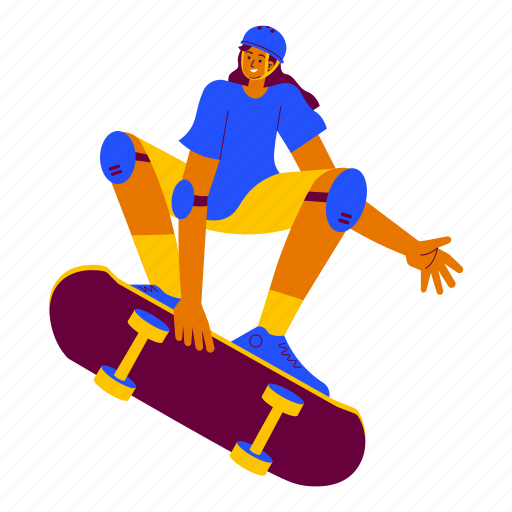 Skateboarding competition, skateboard, skateboarder, skater, skateboarding, girl, sport competition illustration - Download on Iconfinder