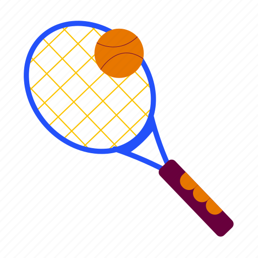 Tennis ball and racket, tennis, racket, ball, match, equipment, sport competition illustration - Download on Iconfinder