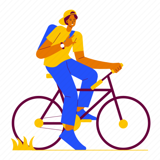 Go on a bike ride, riding a bike, enjoy, bicycle, cycling, sport, summer illustration - Download on Iconfinder