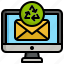 recycle, email, delete, message, trash, mail 
