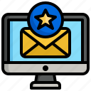 star, email, communications, mail, message, envelope