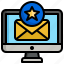 star, email, communications, mail, message, envelope 