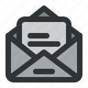 email, document, envelope, letter, mail, message, open