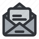 email, document, envelope, letter, mail, message, open
