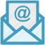 at, email, letter, message, sheet 