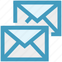 double, email, envelopes, letter, mail, messages 