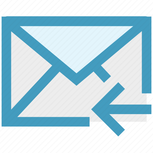 Email, left arrow, letter, mail, message, receive icon - Download on Iconfinder