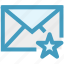 envelope, favorite, letter, mail, message, star 
