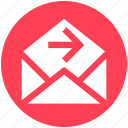 email, forward, letter, message, open, right arrow