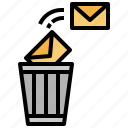 can, email, envelope, interface, message, trash