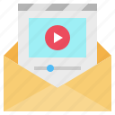 email, envelope, interface, multimedia, video