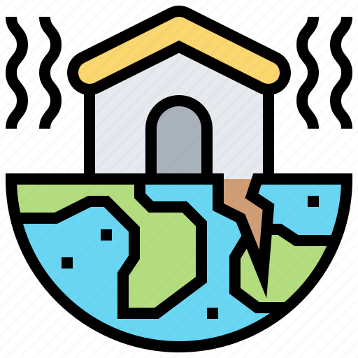 Catastrophic, crack, disaster, earthquake, house icon - Download on Iconfinder