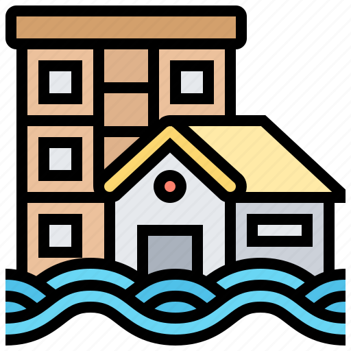 City, disaster, flood, river, water icon - Download on Iconfinder