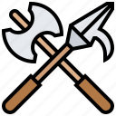 axe, battle, halberd, spear, weapon