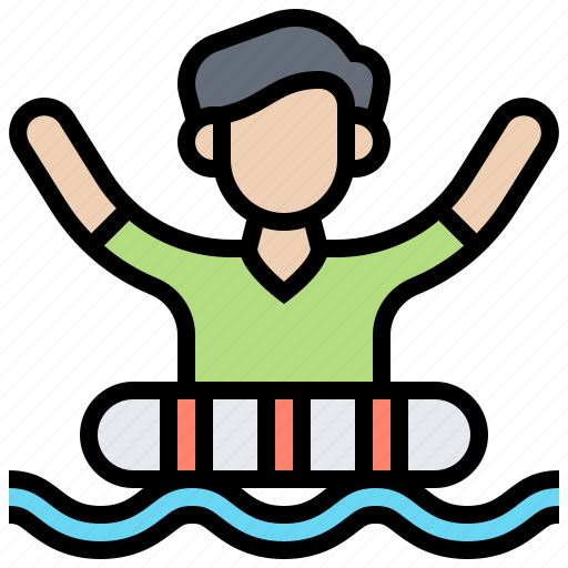 Buoy, drowning, life, person, rescue icon - Download on Iconfinder