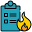report, emergency, fire, caution, warning, clipboard 