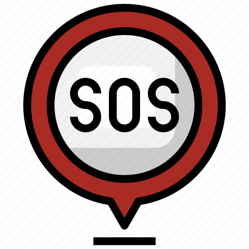 Sos, location, placeholder, maps, pin icon - Download on Iconfinder