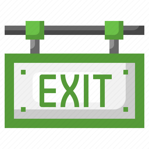 Exit, door, arrow, signal, signaling icon - Download on Iconfinder