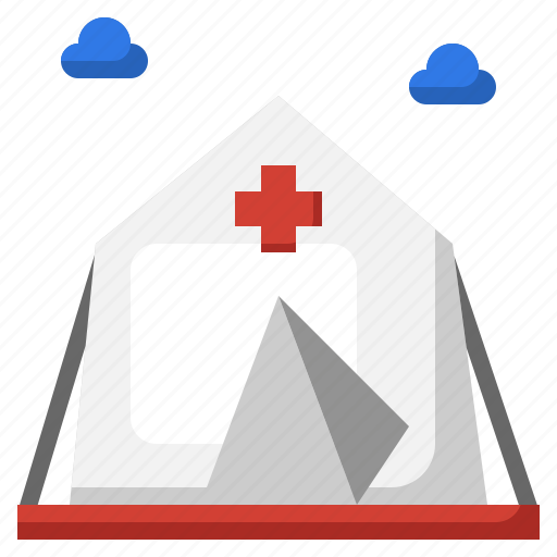 Tent, medical, care, assistance, red, cross, hospital icon - Download on Iconfinder