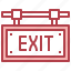 exit, door, arrow, signal, signaling 