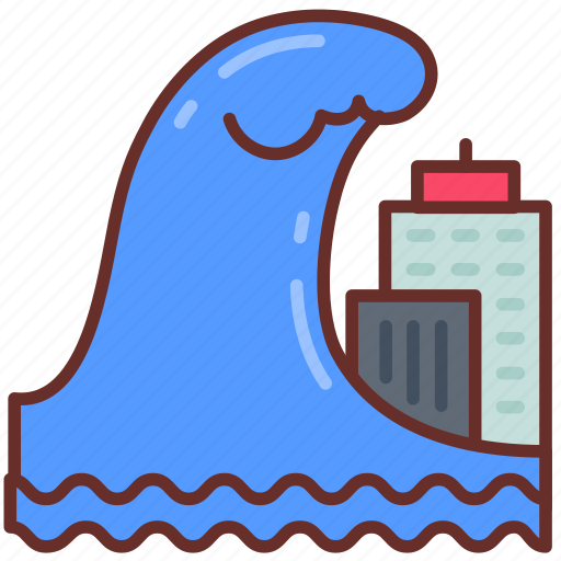 Tsunami, flood, tidal, wave, sea, seiche icon - Download on Iconfinder
