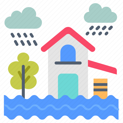 Flood, calamity, disaster, rain, natural, catastrophe, cataclysm icon - Download on Iconfinder