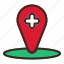 emergency, location, map, pin, navigation, gps 