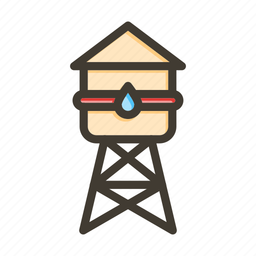 Water tower, water, water storage, tower, water plant icon - Download on Iconfinder