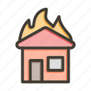 burning house, house fire, fire, fire emergency, house