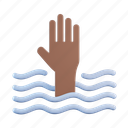 drown, water, sign, drowning, hand, danger