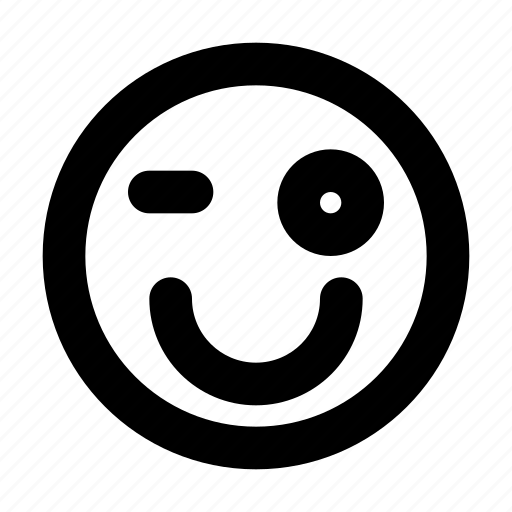Wink, emoticon, character, emoji, emotion, people, expression icon - Download on Iconfinder