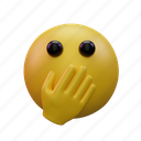 face, with, hand, over, mouth, emoji 