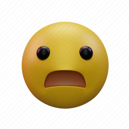 Frowning, face, with, open, mouth, emoji 3D illustration - Download on Iconfinder