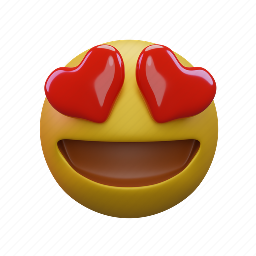 Smiling, face, with, heart, eyes, emoji 3D illustration - Download on Iconfinder