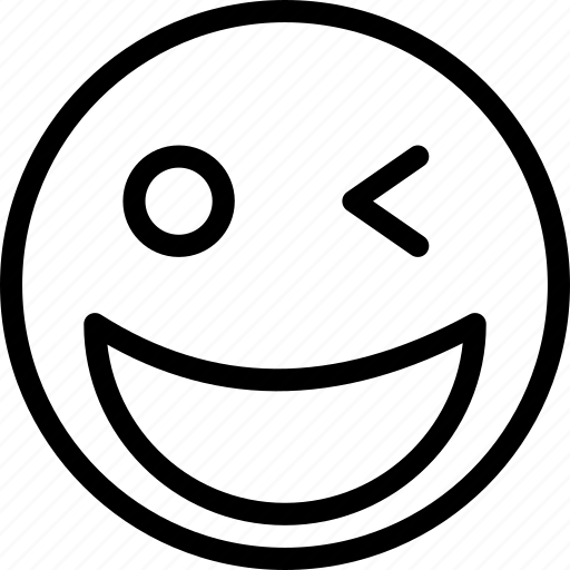 Eye, blink, emoji, emoticon, smile, happy icon - Download on Iconfinder