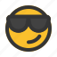 cool, emoji, smile, sunglasses, emoticon 