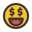 greed, money, emoji, smiley, emoticon 