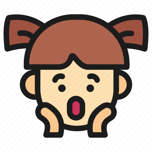 Emoji, girl, child, avatar, emoticon, oh, omg icon - Download on Iconfinder