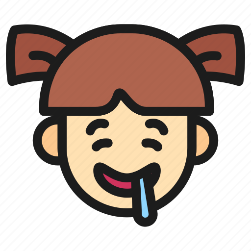 Emoji, girl, child, user, avatar, emoticon, drooling icon - Download on Iconfinder