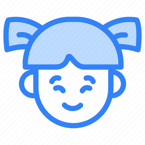 Emoji, girl, child, user, avatar, emoticon, blush icon - Download on Iconfinder