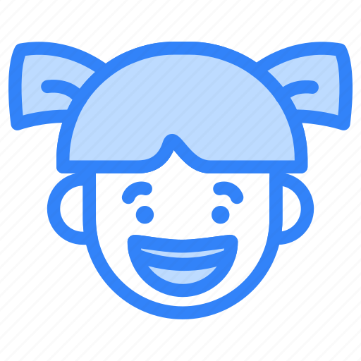 Emoji, girl, child, user, avatar, emoticon, laughing icon - Download on Iconfinder