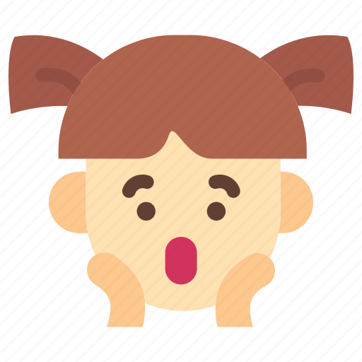 Emoji, girl, child, avatar, emoticon, oh, omg icon - Download on Iconfinder