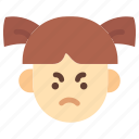 emoji, girl, child, user, avatar, emoticon, anger, angry, furious
